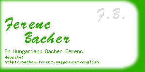 ferenc bacher business card